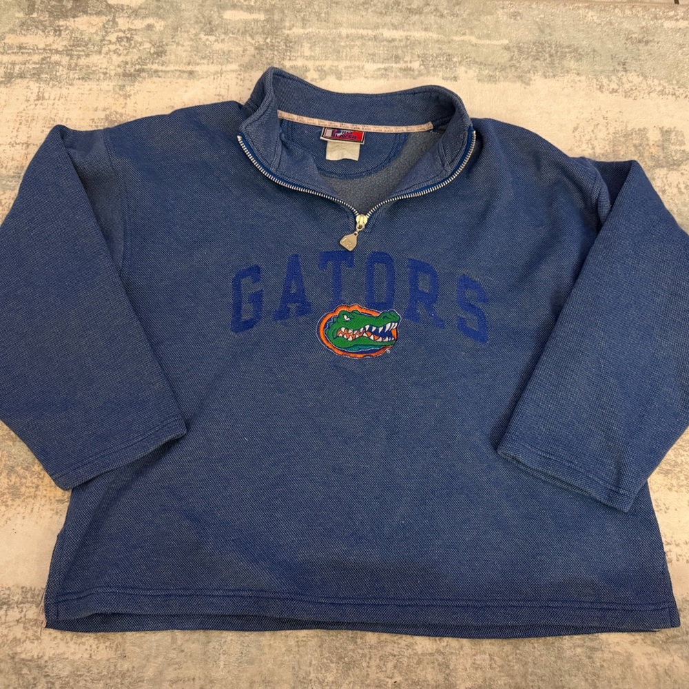 Blue Gators Quarter-Zip Sweatshirt with Embroidered Logo